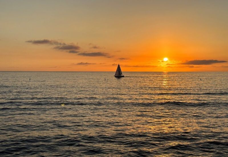 The marina at sunset